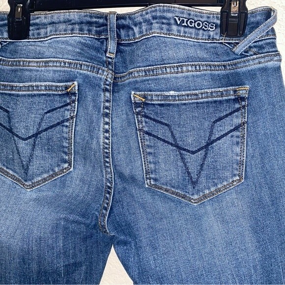 Vigoss jeans Chelsea women y2k 90s skinny crop 26/25 long distressed raw - Picture 7 of 16